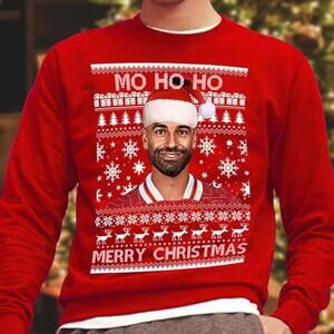 Mo Ho Ho Merry Christmas Mo Salah Liverpool Red Christmas Sweaters Sweatshirt